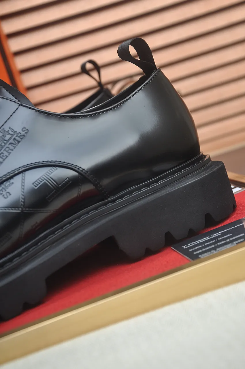 Men's men's shoes 💰720💶【[Hermes HERMES】】(High-end Niuli) New 🍀 HERMES - top version of classic casual leather shoes! Made of imported original cowhide, the inner top layer is comfortable cowhide lining! Original wear-resistant rubber foam outsole! High quality products! Code number 38-45 (45 customized)